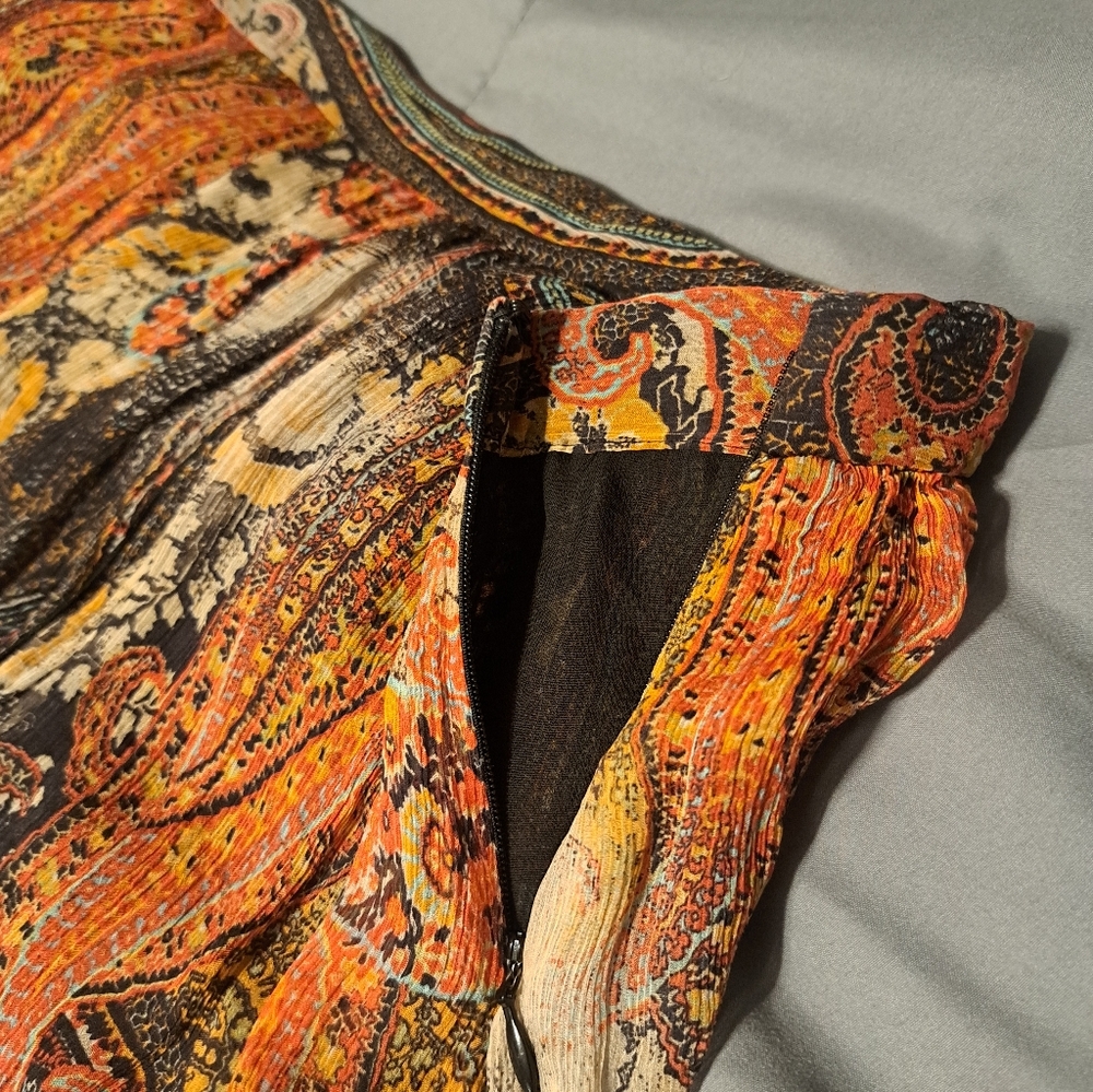 Dana Buchman Size 4 Paisley Maxi Skirt 100% Silk - Picture 5 of 9